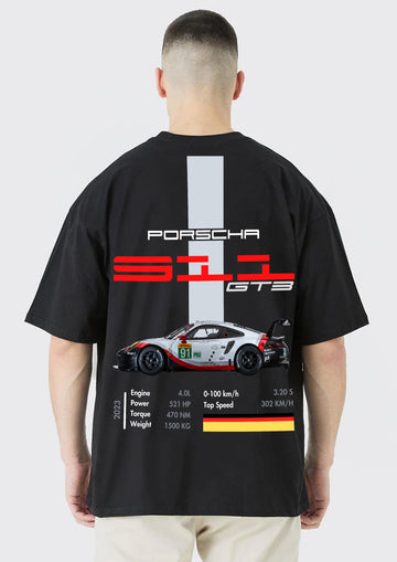 PORSCHE 911 turbo S Printed Oversized Tee