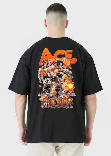 ace men printed black men tshirt