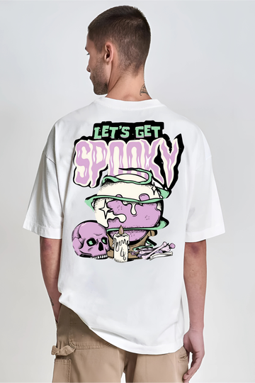 SPOOKY Men Oversized Printed T-shirt