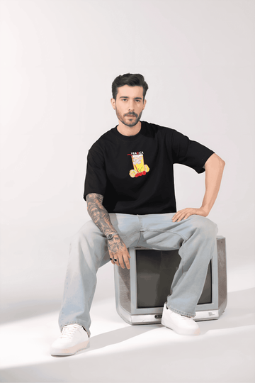 ORANGE SPRITZ Men Oversized Printed T-shirt