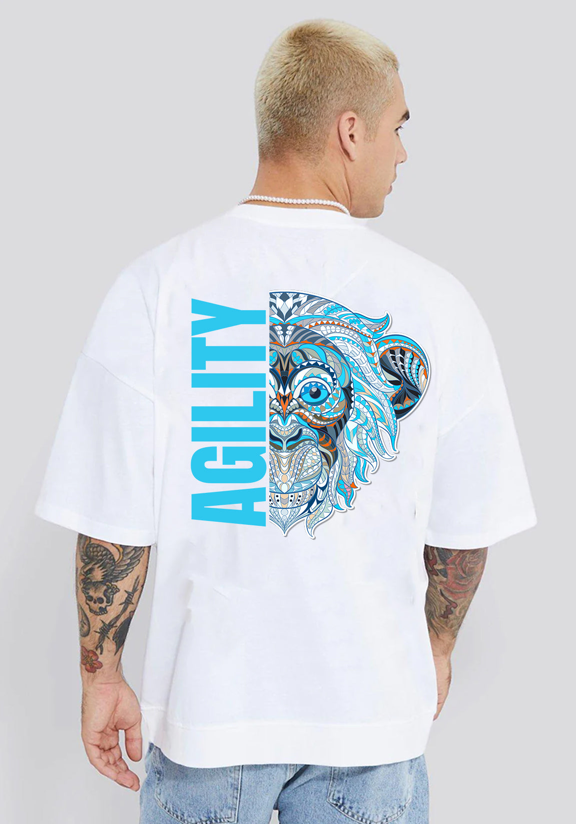 Agility Monkey Men Oversized Printed T-Shirt