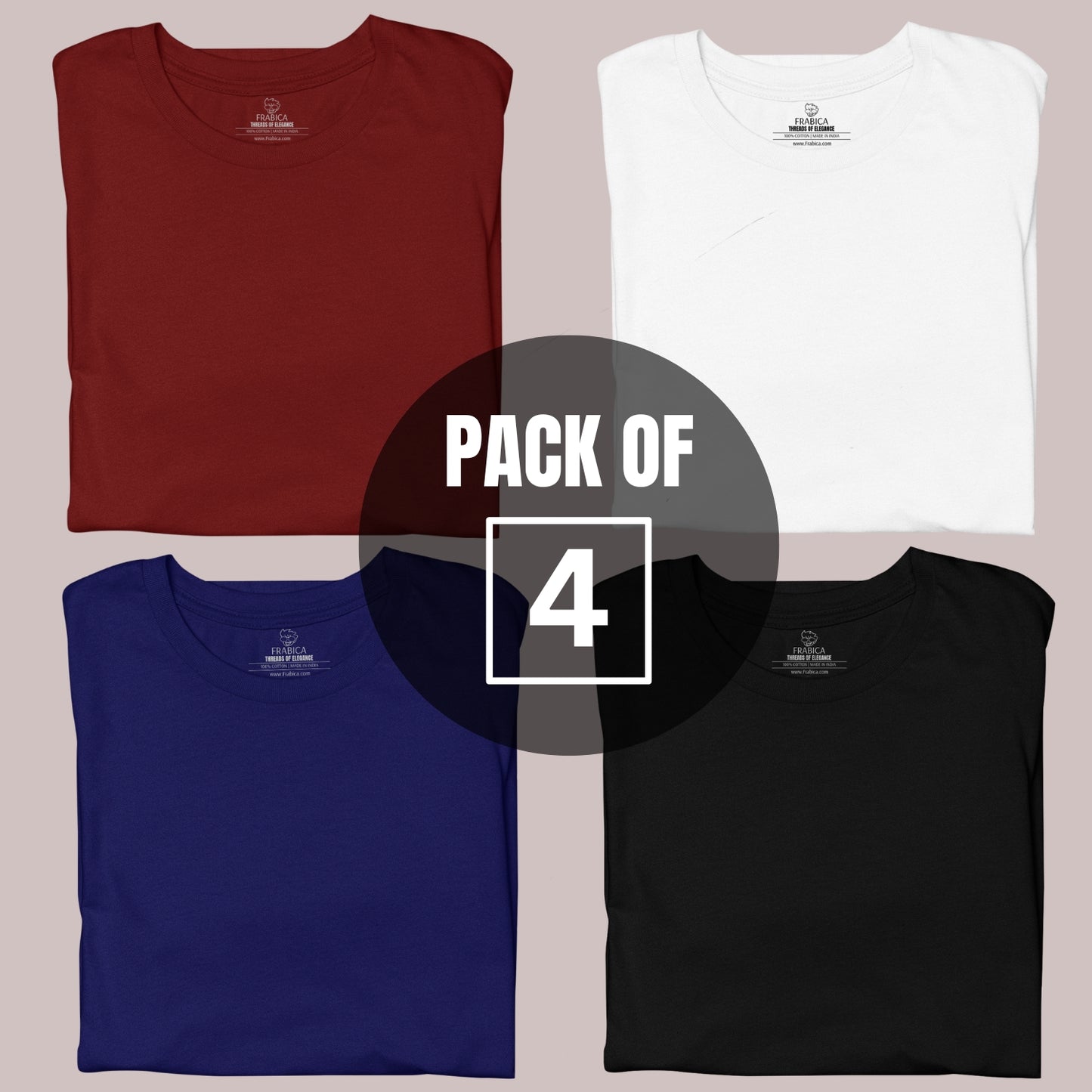 SOLID HALF SLEEVE T-SHIRT MEN COMBO - PACK OF 4