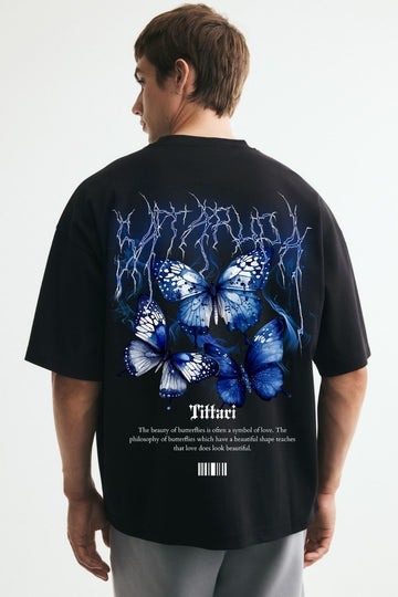 Blue Butterfly Graphic T-Shirt