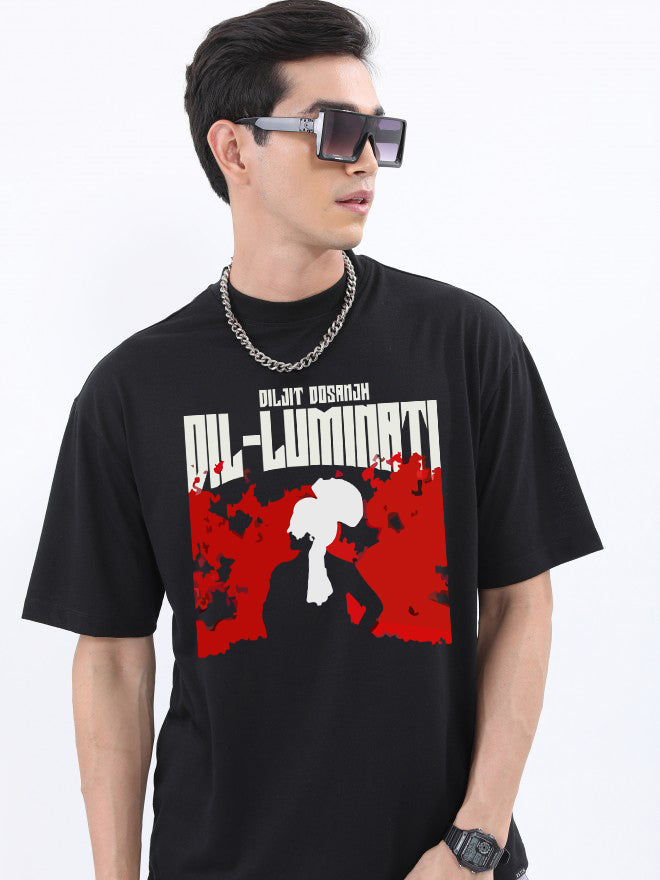 Diljit Dil Luminati Oversized - Black T-Shirt