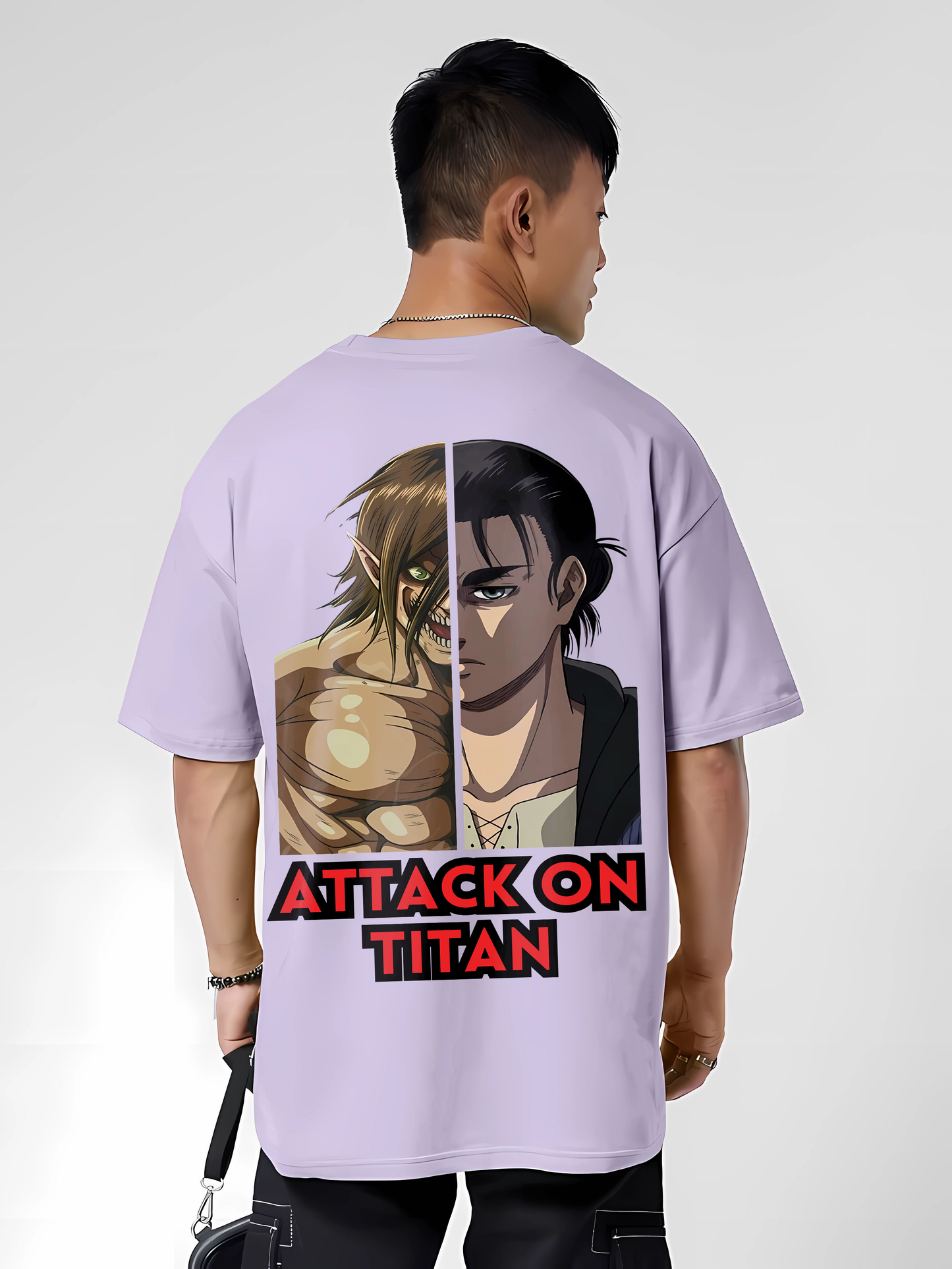 Eren Attack on Titian Men Oversized Printed T-shirt