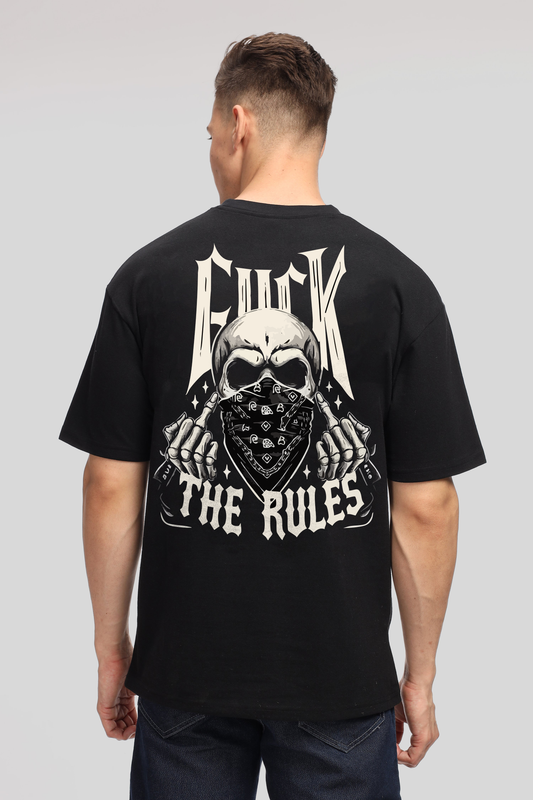 Fuck The Rules Men Oversized Printed T-shirt