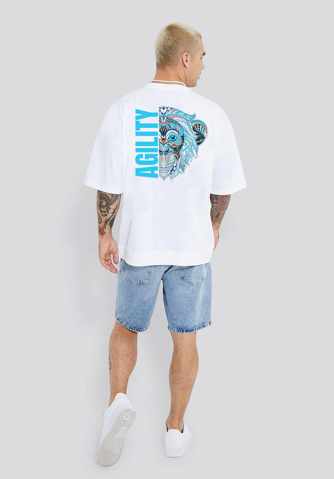 Agility Monkey Men Oversized Printed T-Shirt