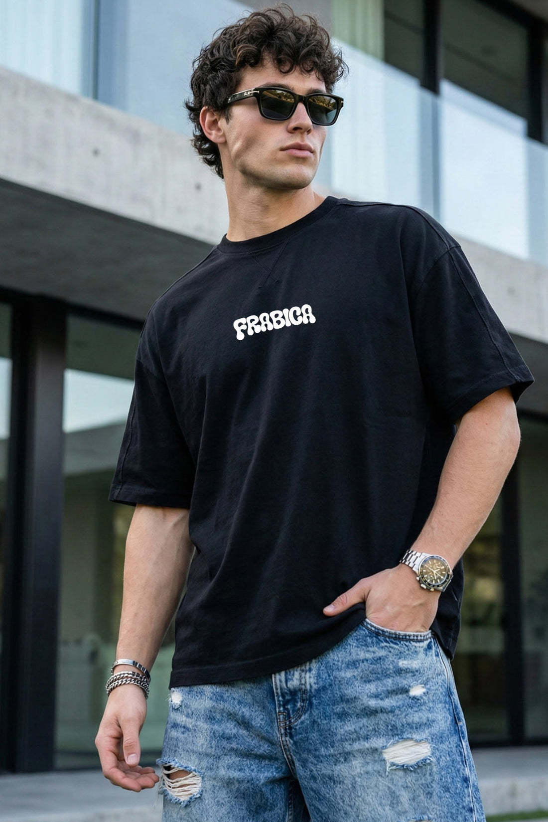 Dark Past Graphic Printed Oversized Cotton T-Shirt for Men