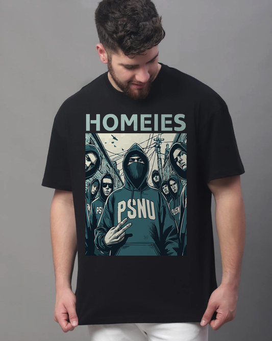 HOMIES Men Oversized Printed T-shirt