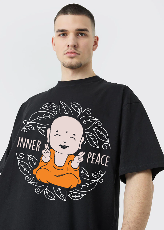 Inner Peace Men Oversized Printed T-shirt