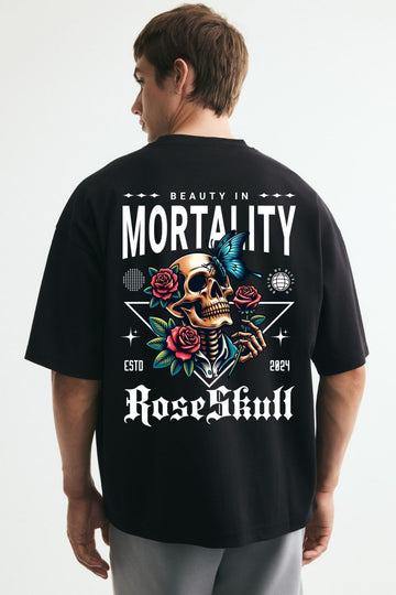 Rose Skull Oversized Tee