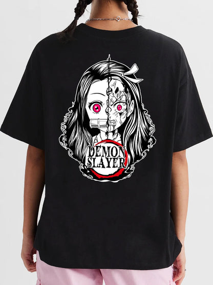 Demon Slayers Nezuko Women Oversized Printed T-shirt