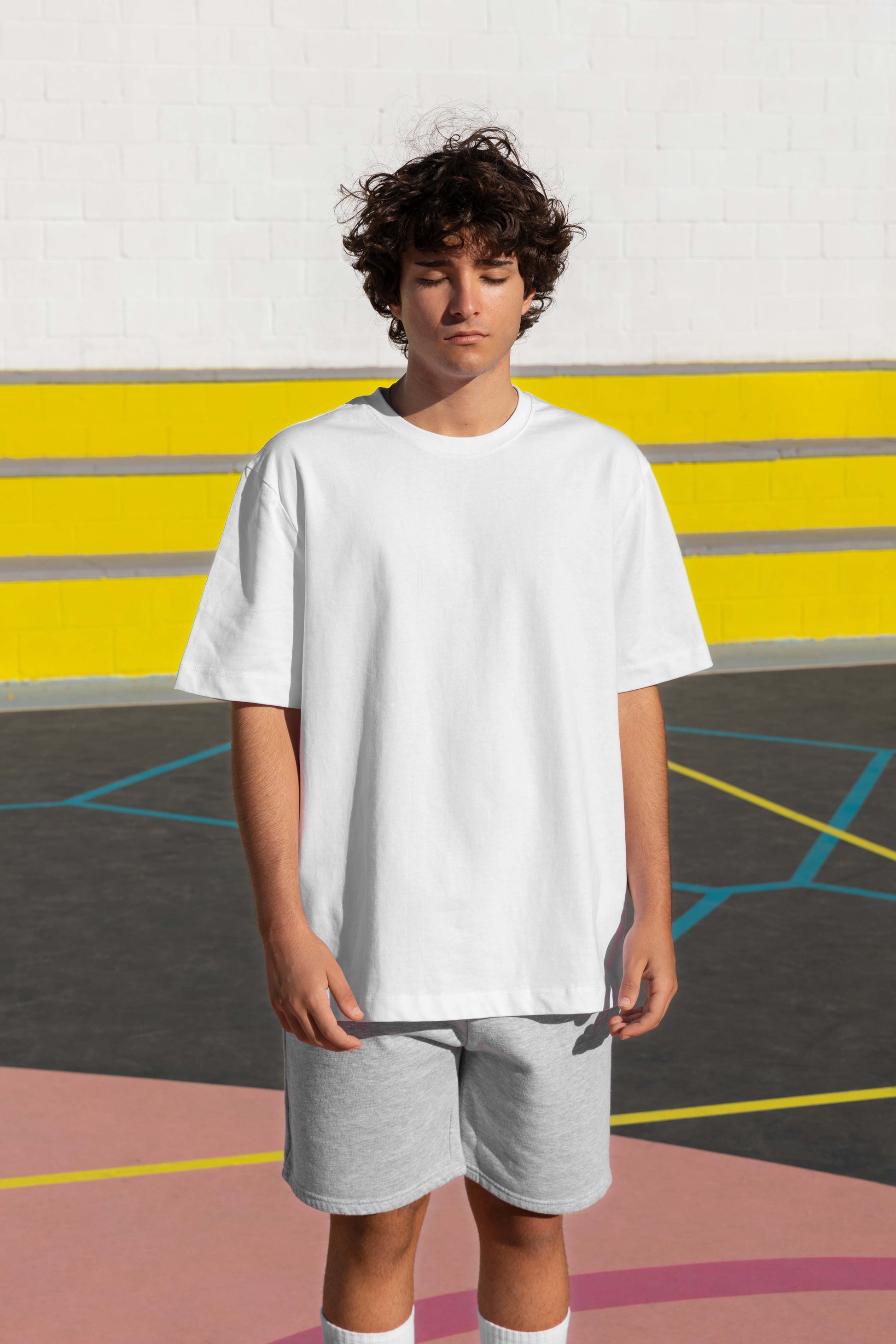 Men's solid half sleeve oversized tshirt - Frabica