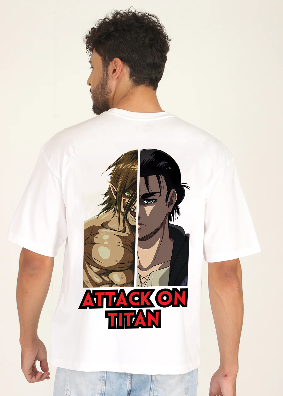 Eren Attack on Titian Men Oversized Printed T-shirt