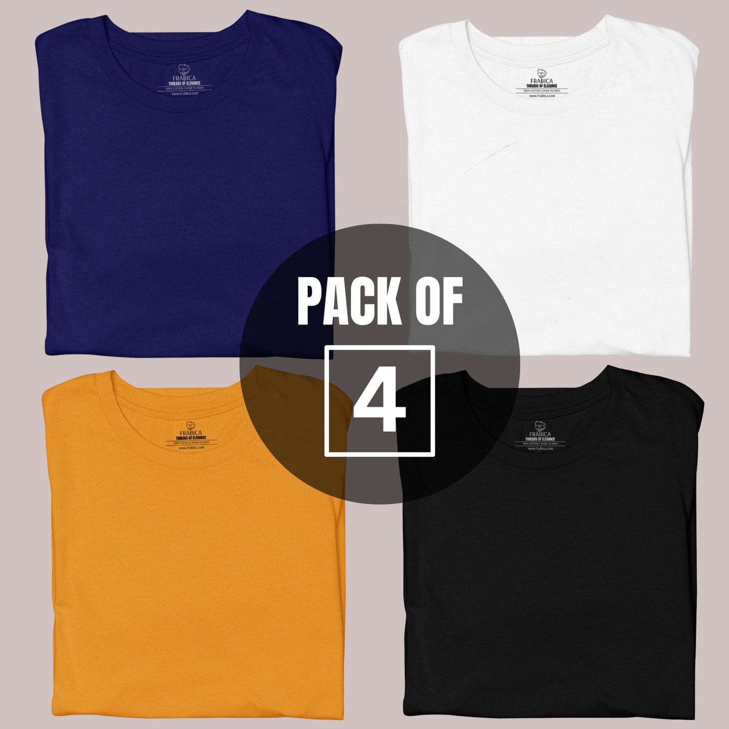 SOLID HALF SLEEVE T-SHIRT MEN COMBO - PACK OF 4