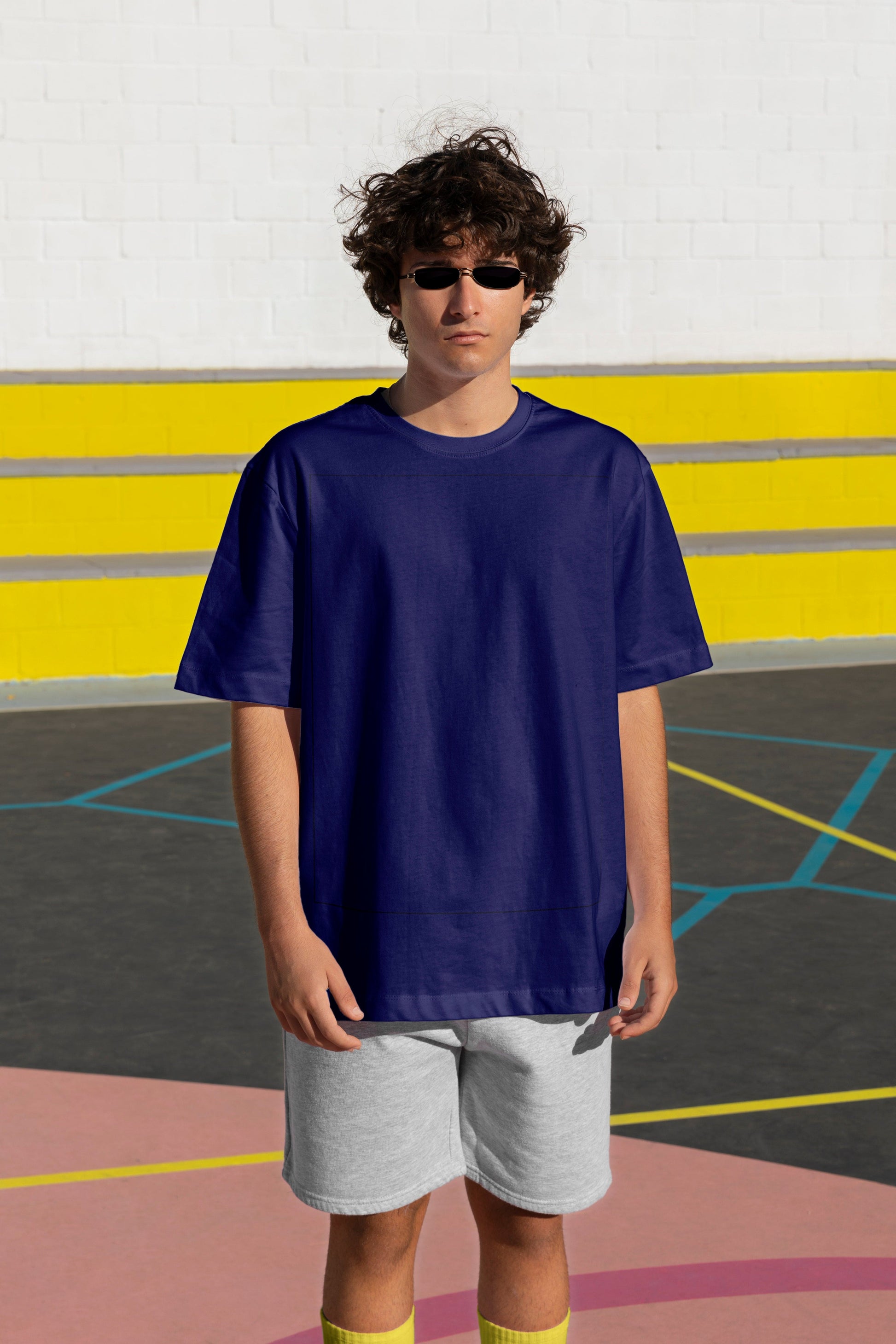 Men's solid half sleeve oversized tshirt - Frabica