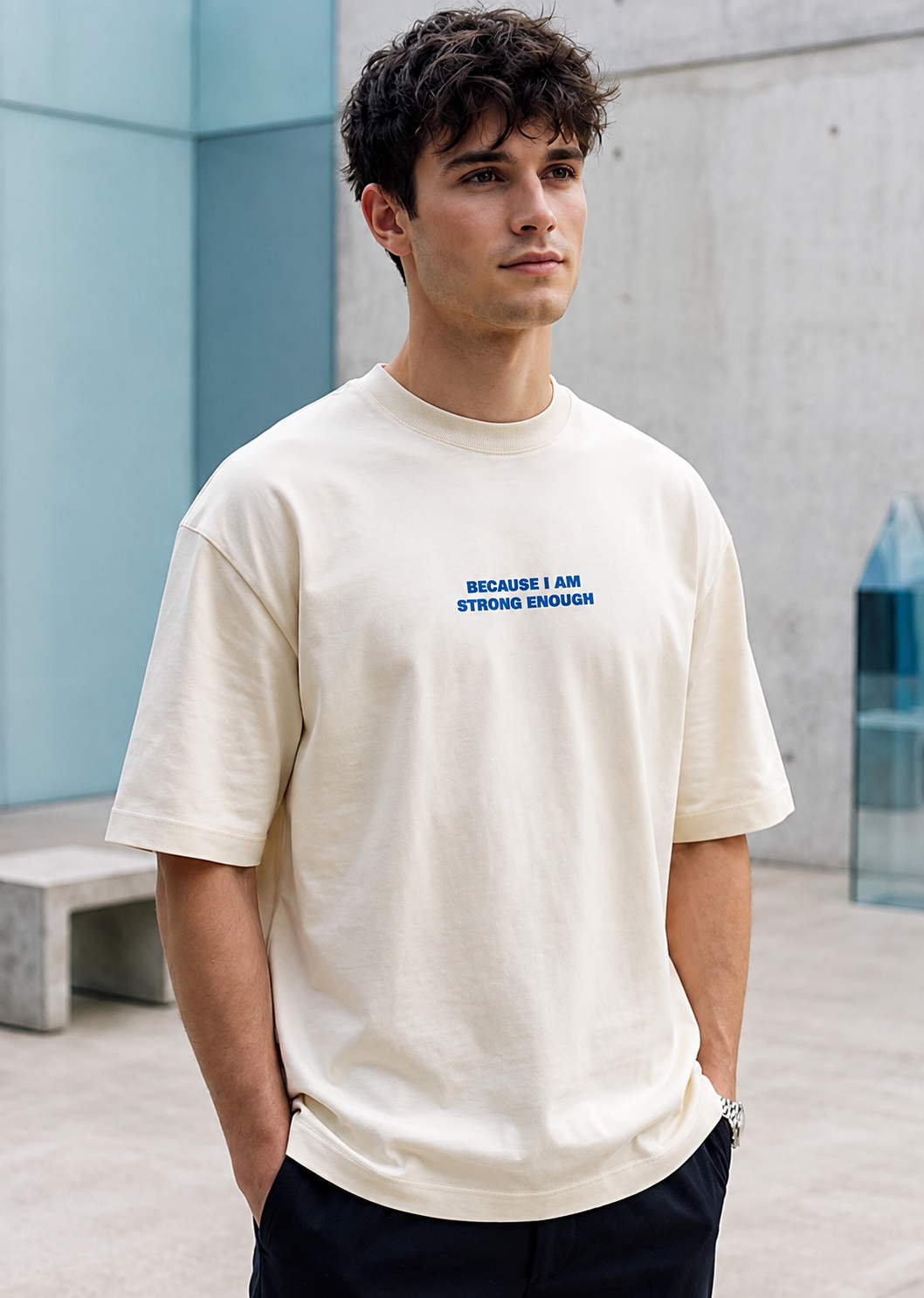 Absolutly Sober Premium White Oversized T Shirt For Men