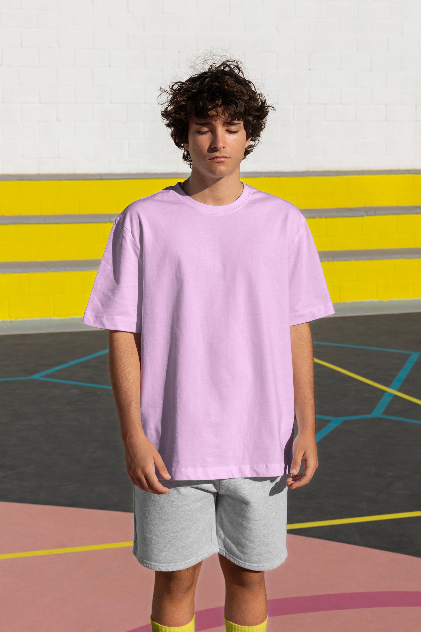 Men's solid half sleeve oversized tshirt - Frabica