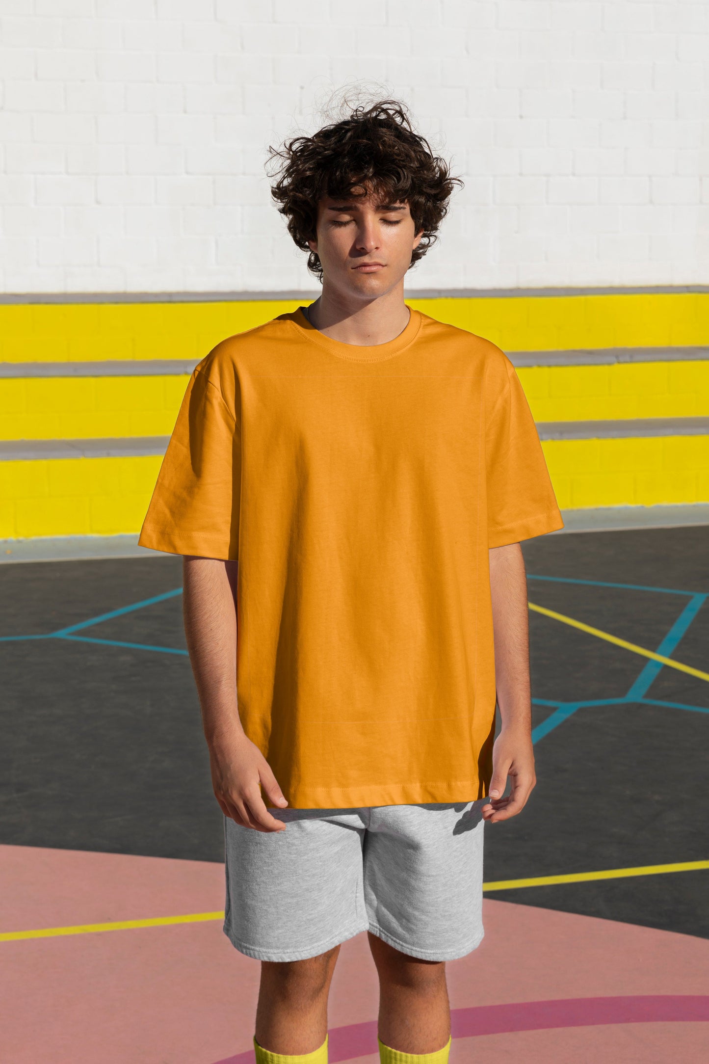 Men's solid half sleeve oversized tshirt - Frabica