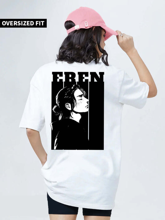 AOT Eren Yeager Women Oversized Printed T-shirt