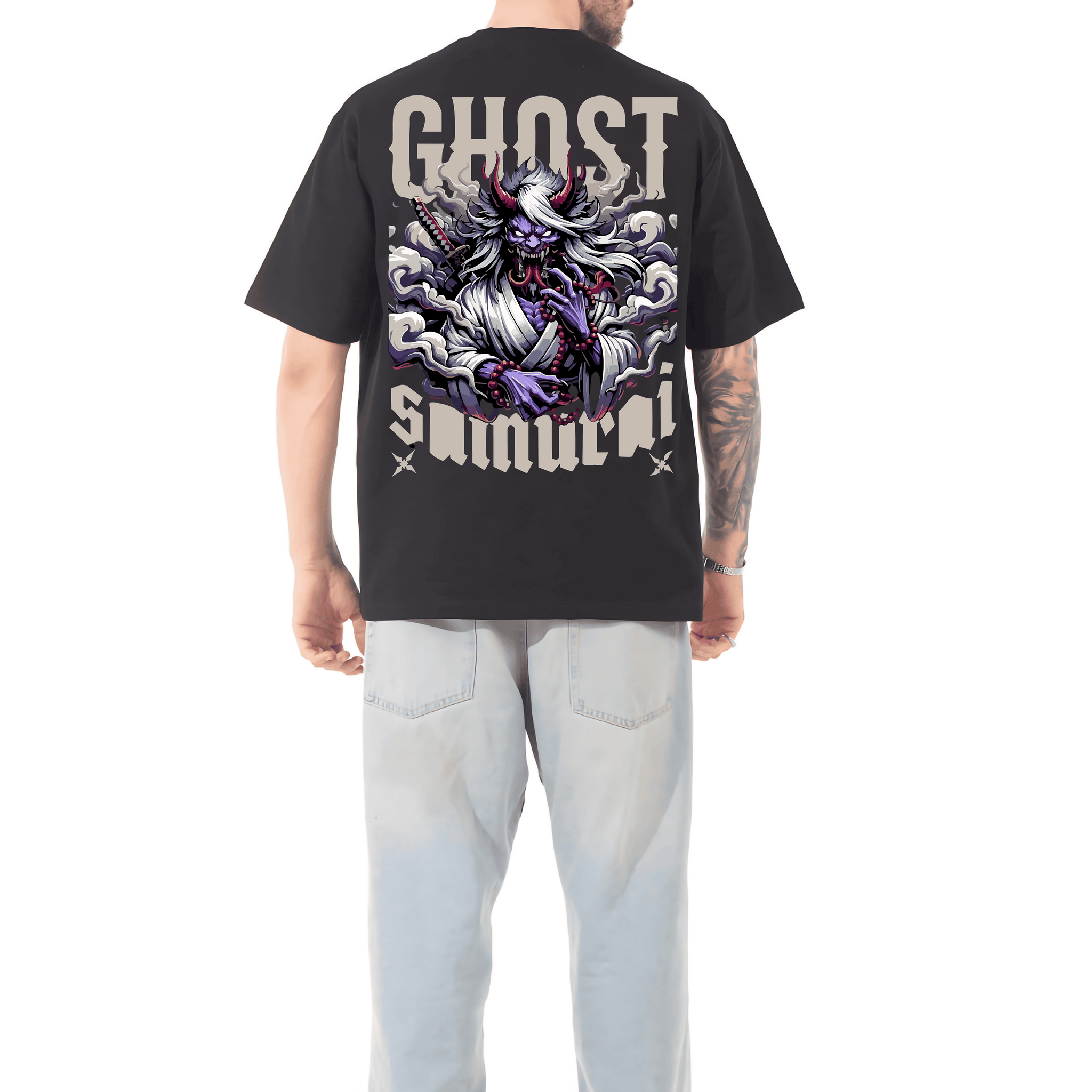 GHOST SAMURAI Men Oversized Printed T-shirt