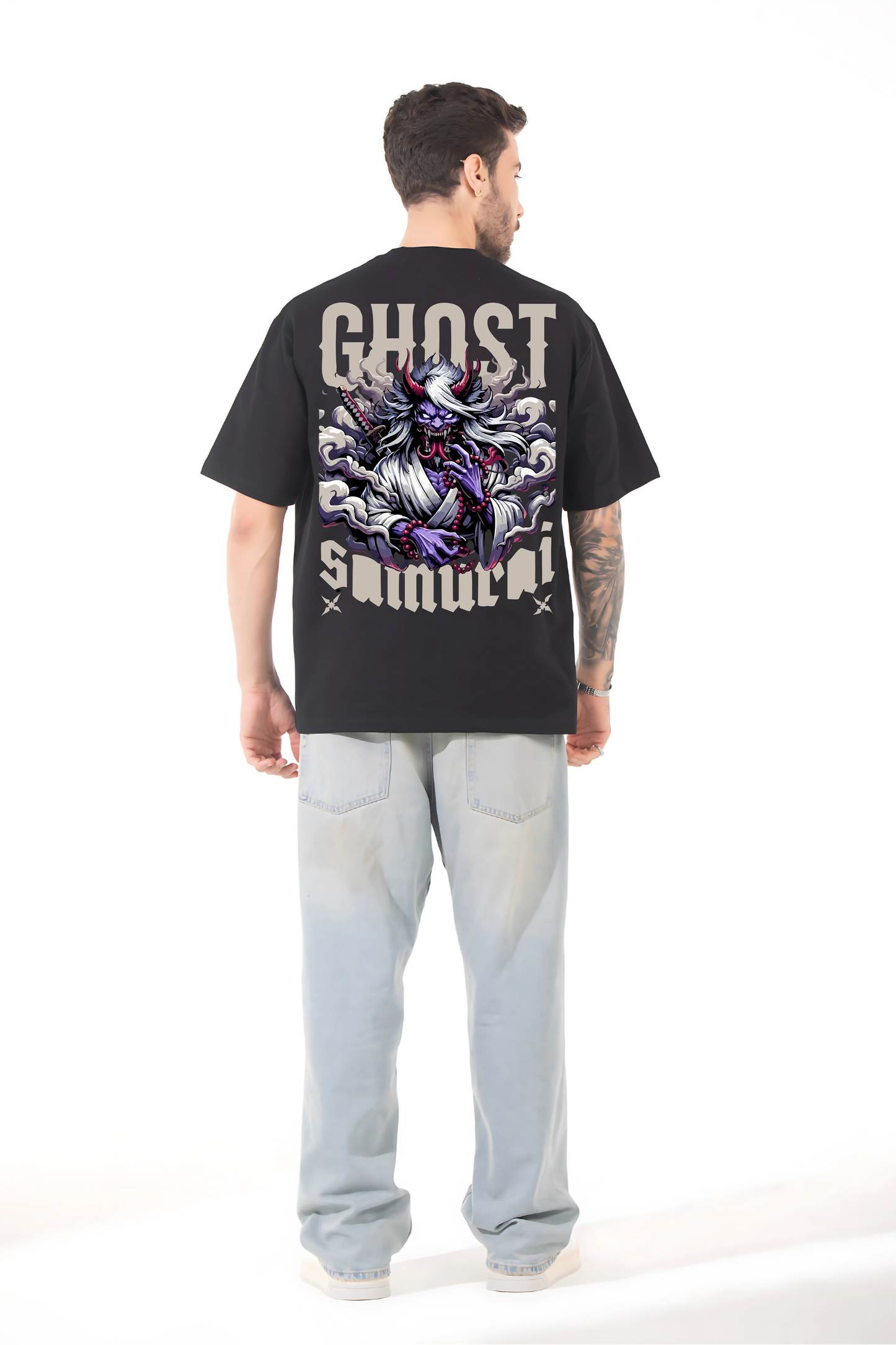 GHOST SAMURAI Men Oversized Printed T-shirt