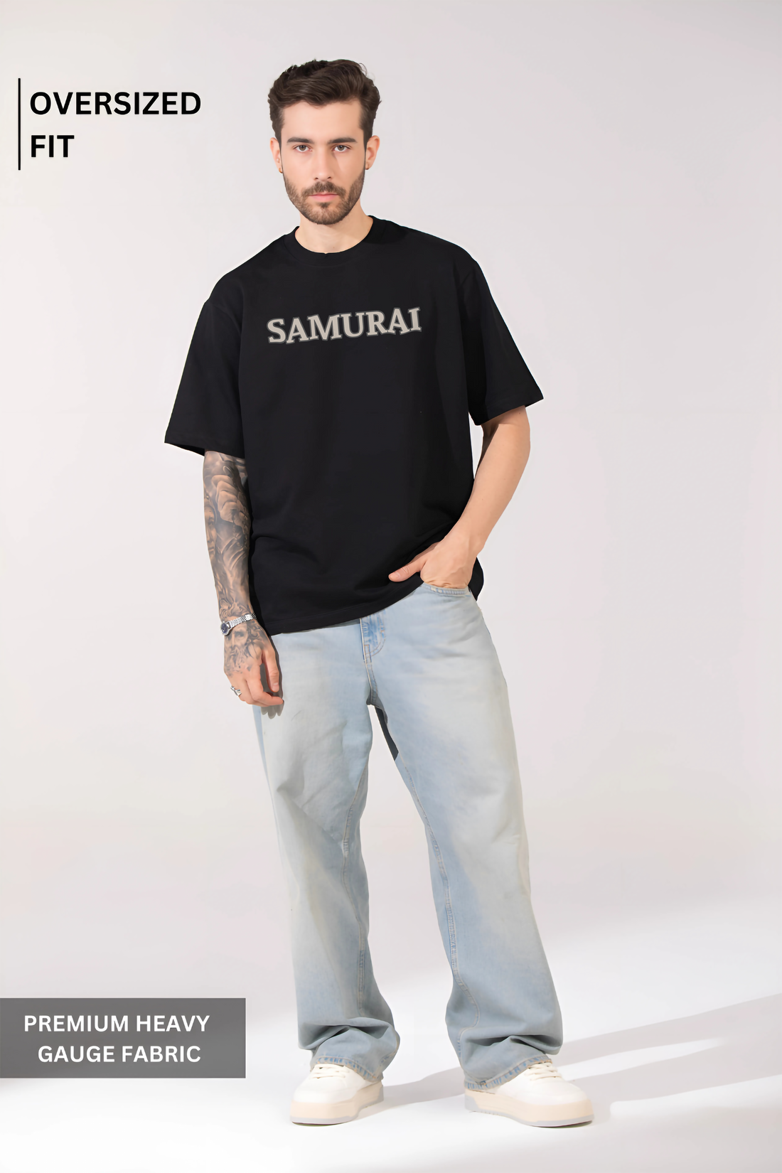 GHOST SAMURAI Men Oversized Printed T-shirt