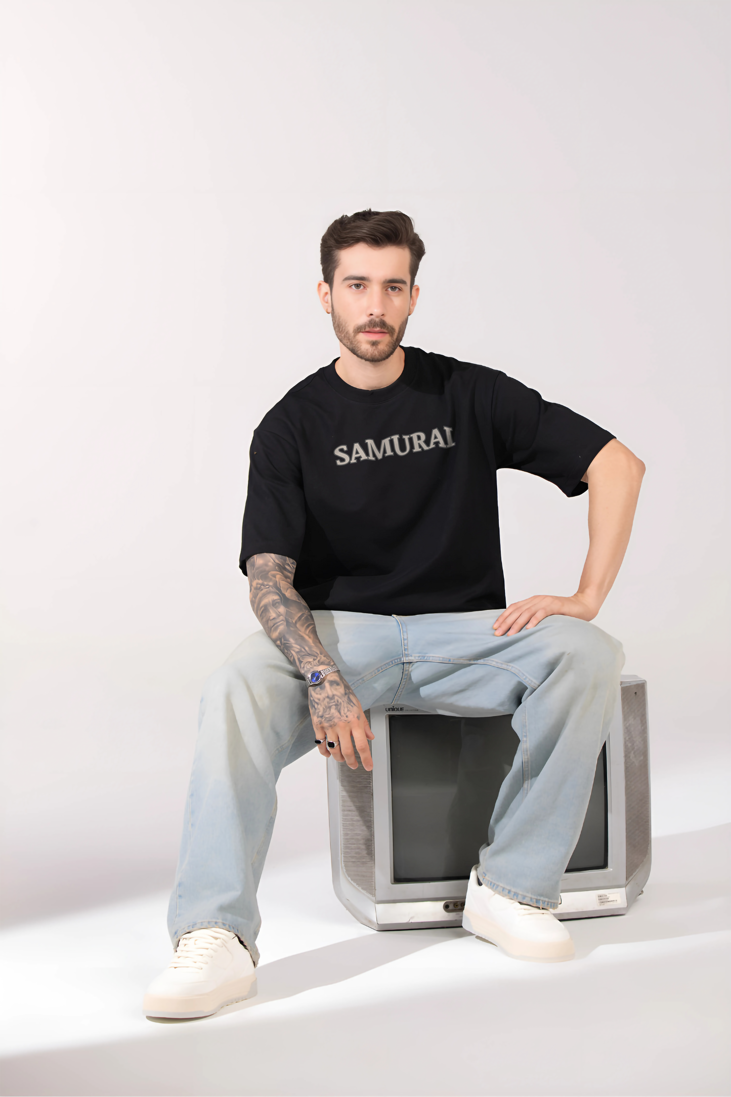 GHOST SAMURAI Men Oversized Printed T-shirt