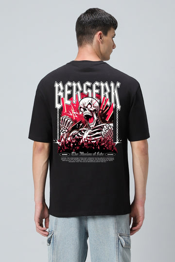 Breakin Skull Graphic Printed Oversized Cotton T-Shirt for Men
