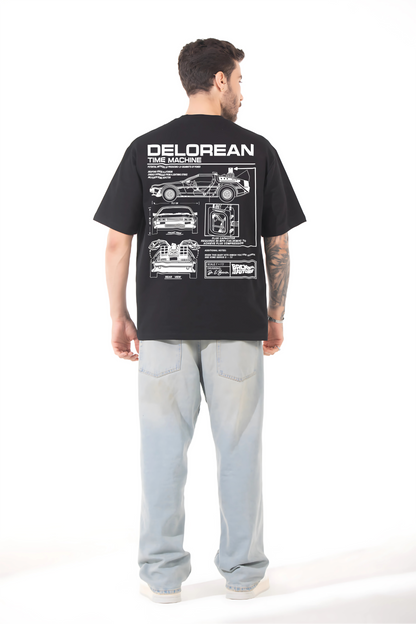 DELOREAN Men Oversized Printed T-shirt