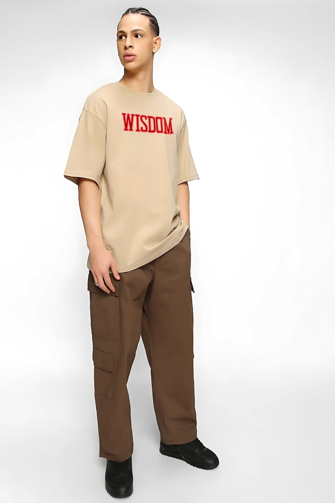 Wisdom Keeper Men Oversized Printed T-shirt