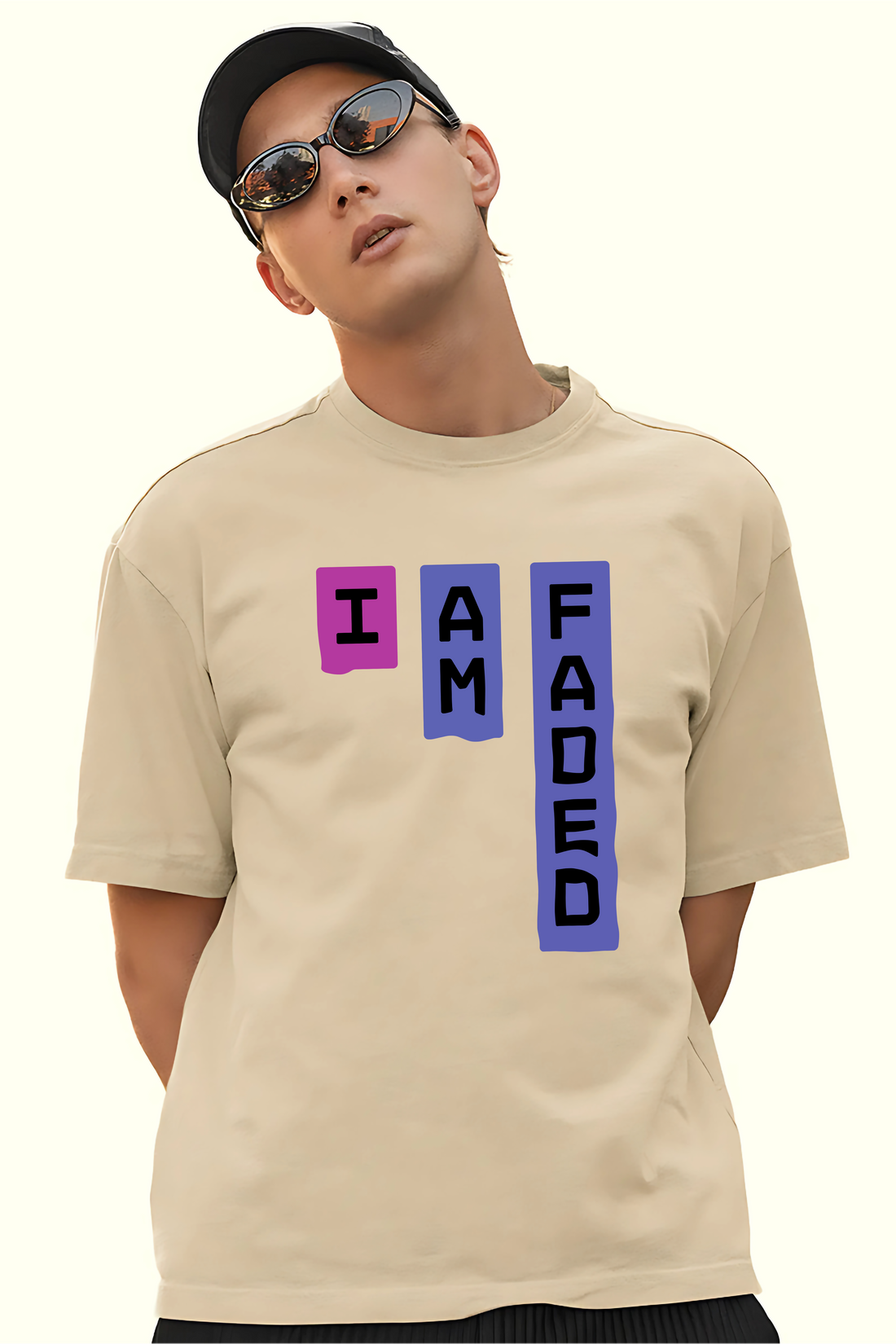 FADED Men Oversized Printed T-shirt