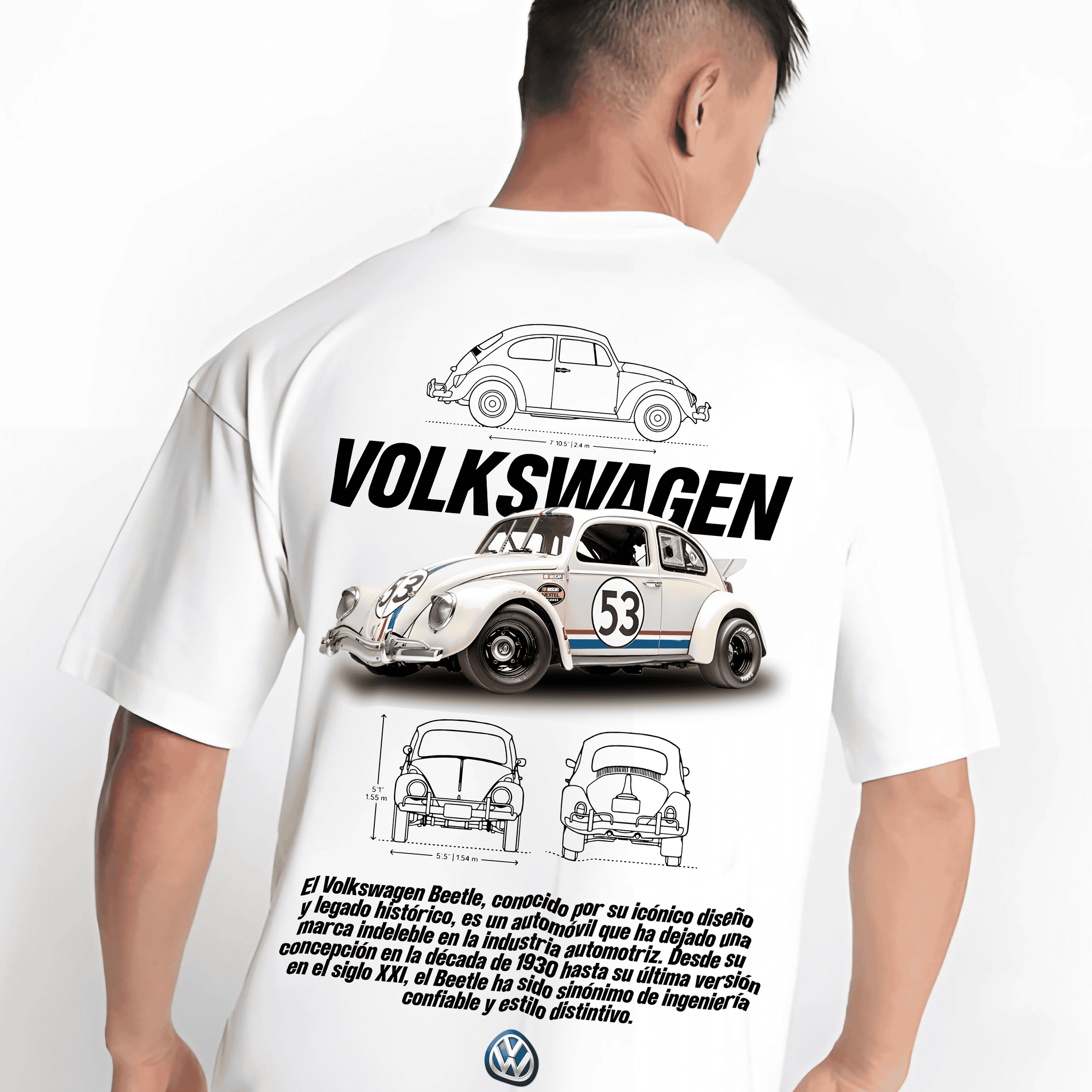 VOLKSWAGEN Men Oversized Printed T-shirt