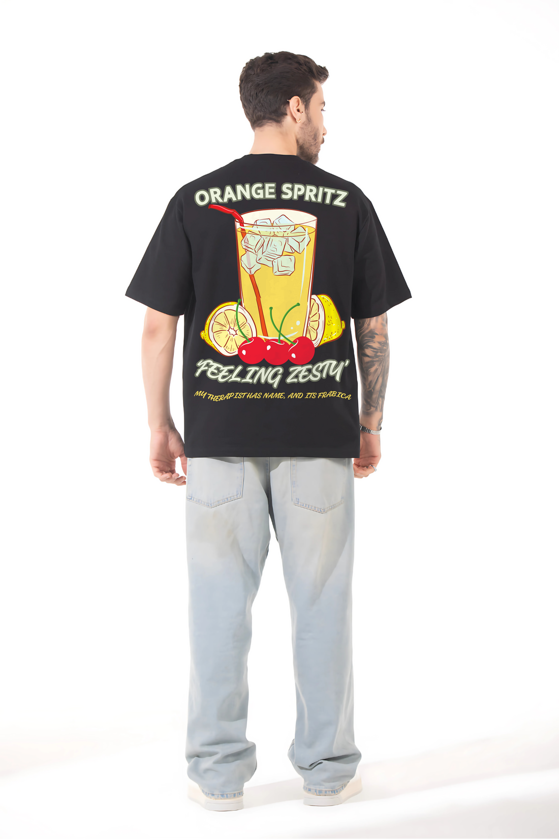 ORANGE SPRITZ Men Oversized Printed T-shirt