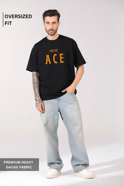 FIRE FIST ACE One Piece Men Oversized Printed T-shirt