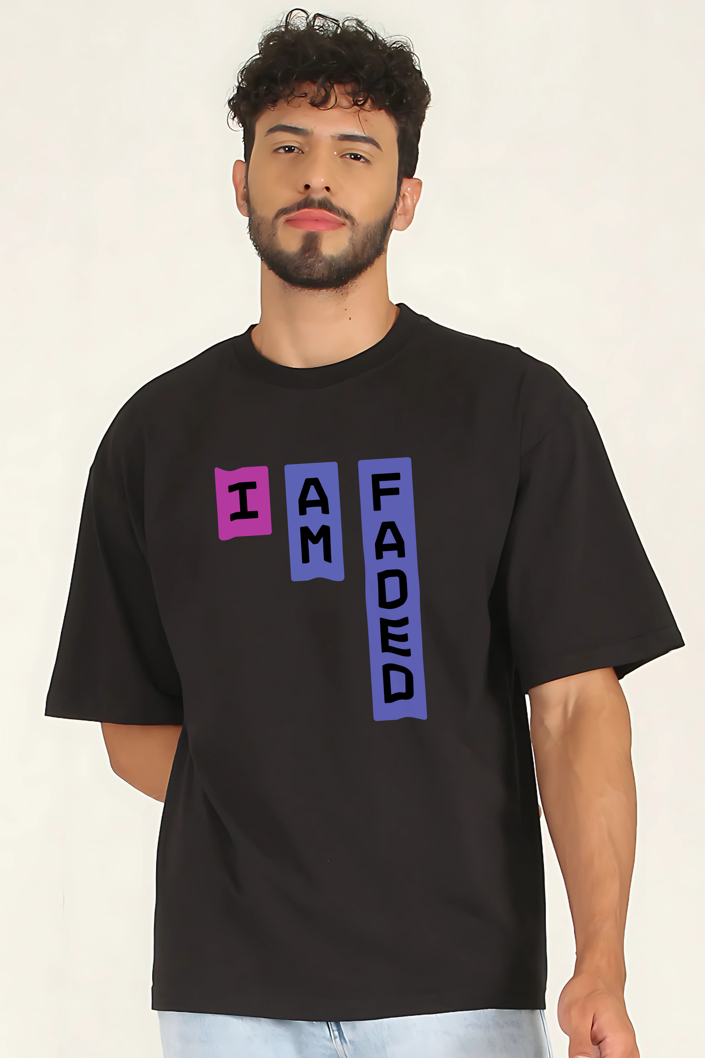 FADED Men Oversized Printed T-shirt