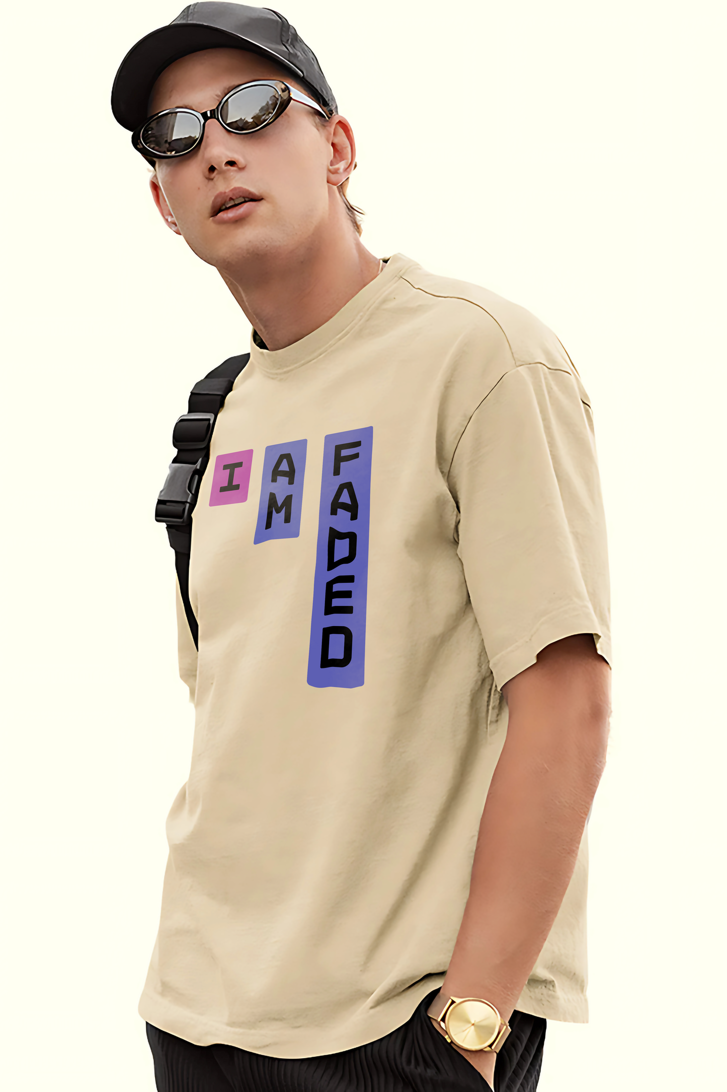 FADED Men Oversized Printed T-shirt