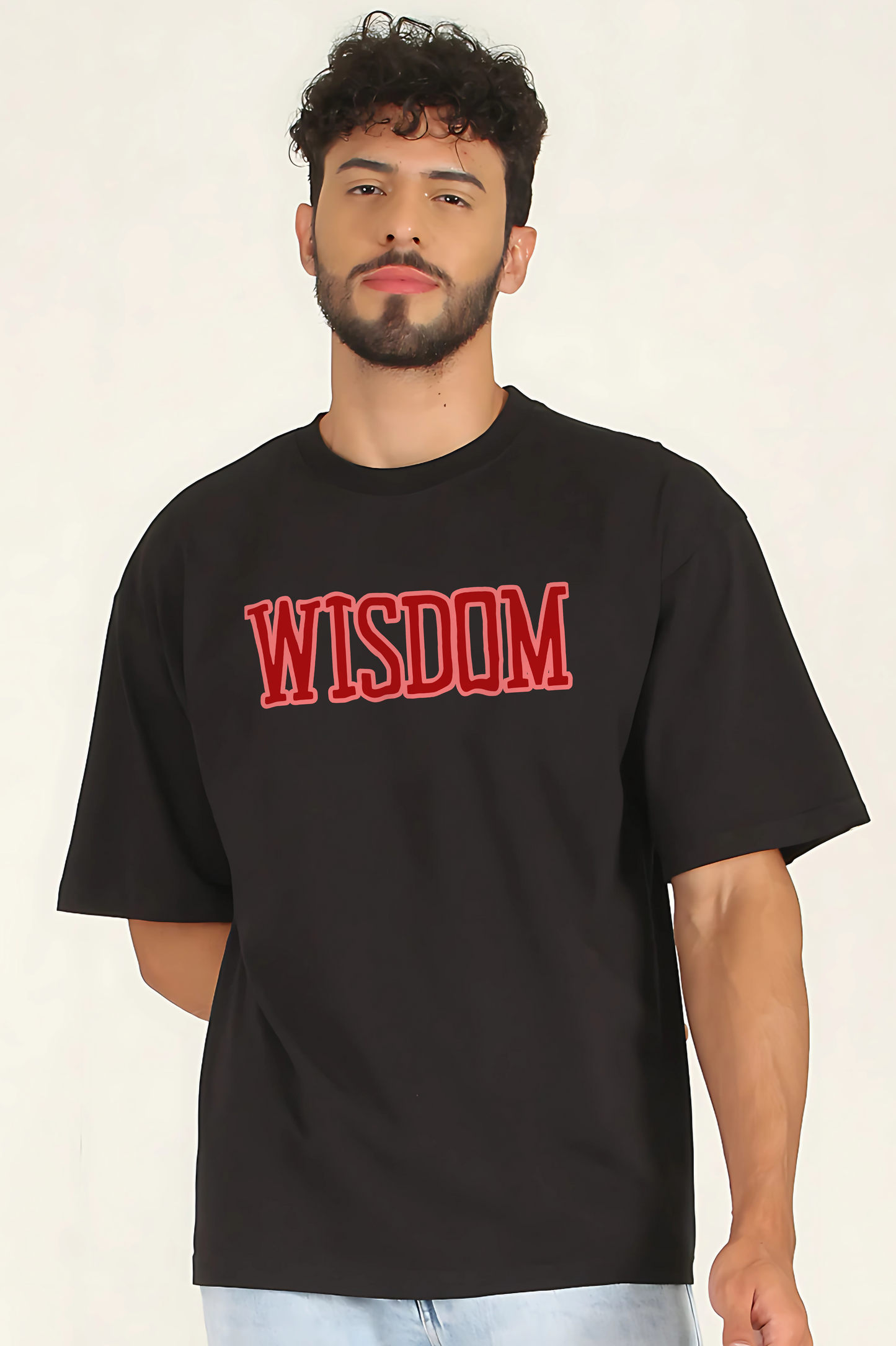 Wisdom Keeper Men Oversized Printed T-shirt