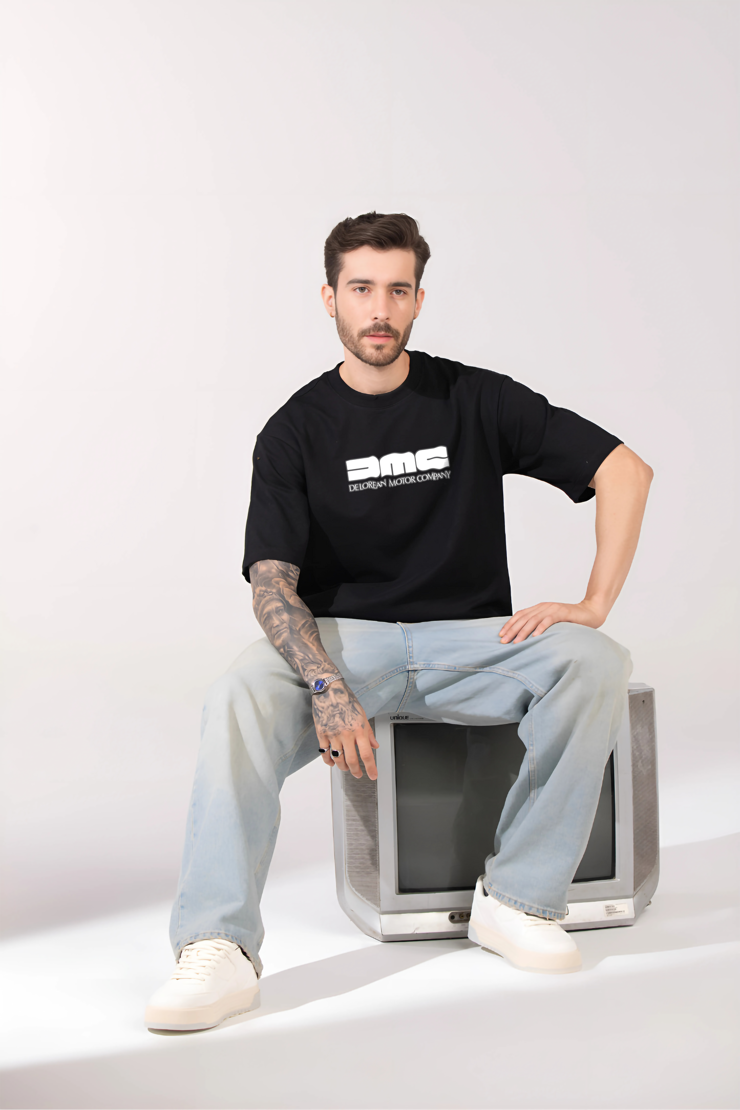 DELOREAN Men Oversized Printed T-shirt