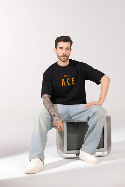 FIRE FIST ACE One Piece Men Oversized Printed T-shirt