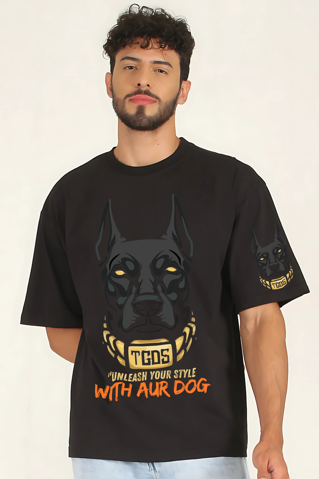 BULL DOG Animal Men Oversized Printed T-shirt