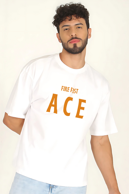 FIRE FIST ACE One Piece Men Oversized Printed T-shirt