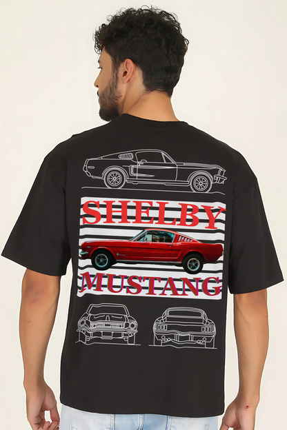 SHELBY MUSTANG Men Oversized Printed T-shirt