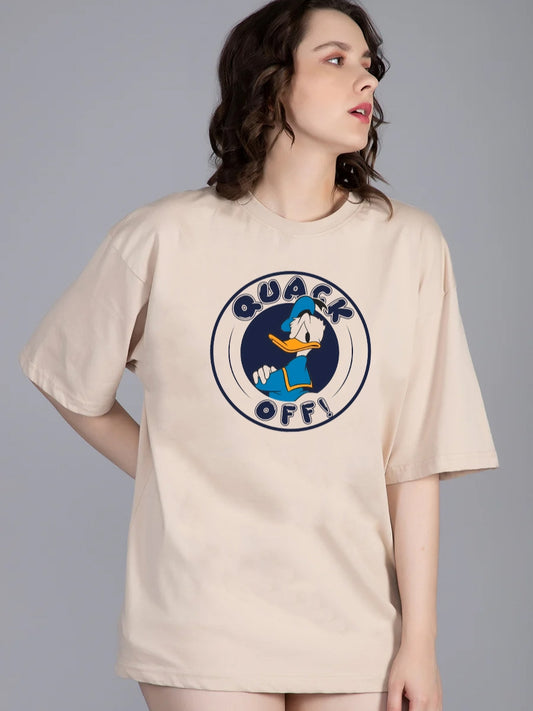 Donald Quack Off Graphic Printed Women's Oversized T-shirt