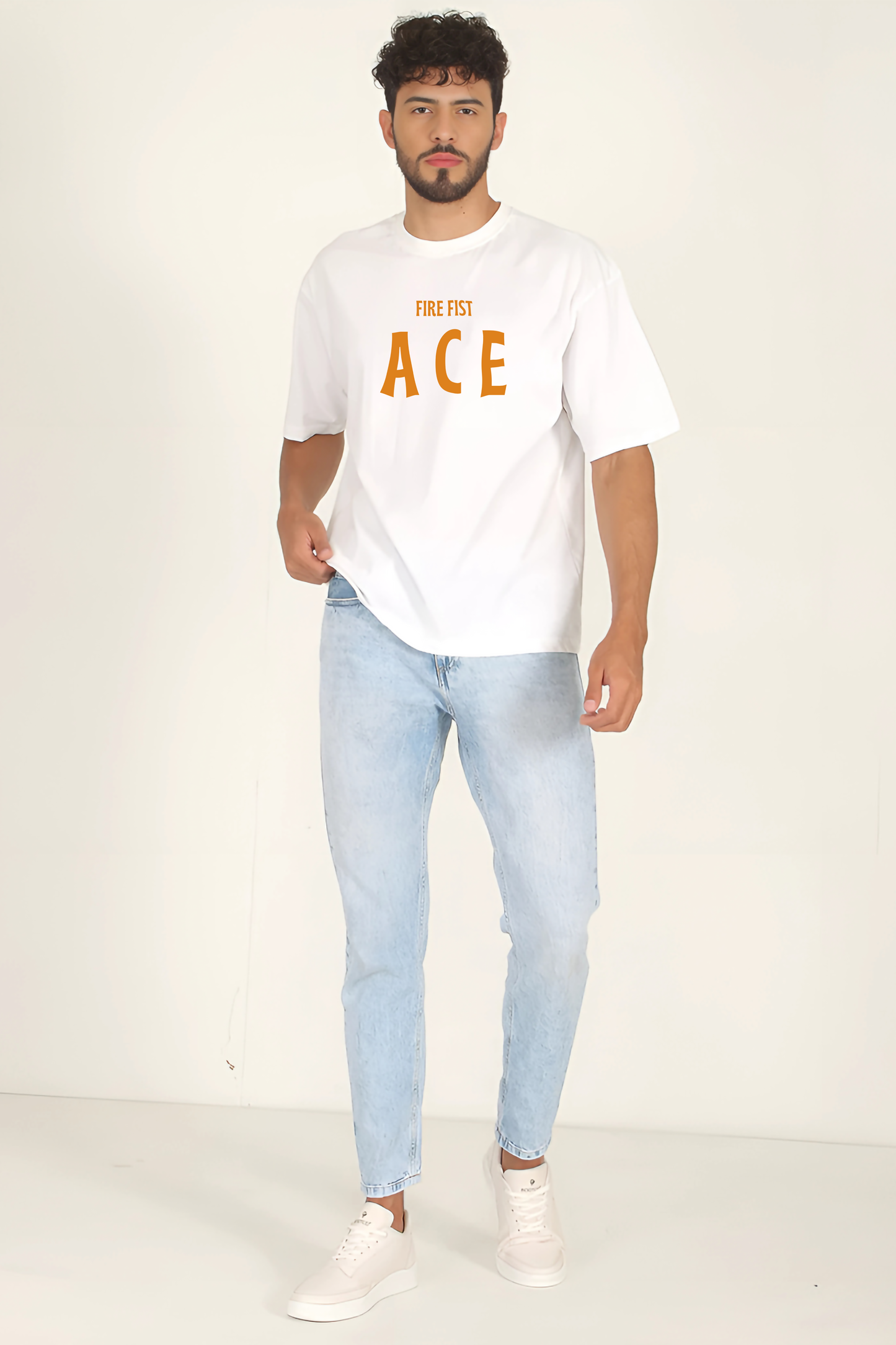 FIRE FIST ACE One Piece Men Oversized Printed T-shirt