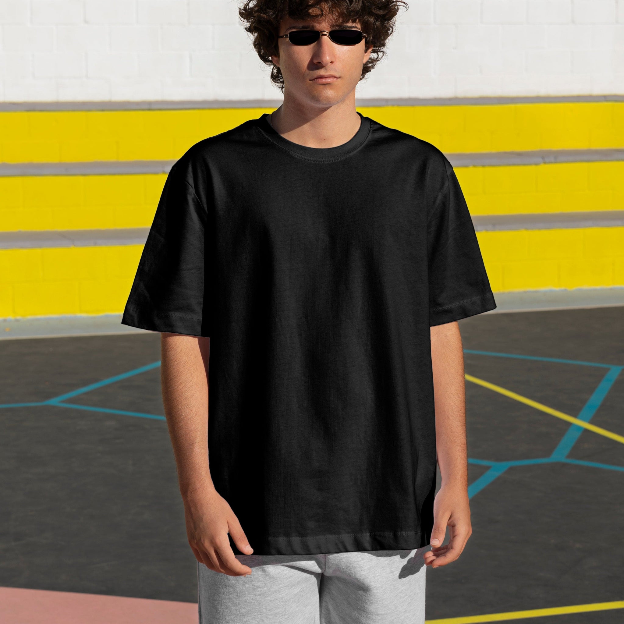 Men's solid half sleeve oversized tshirt - Frabica