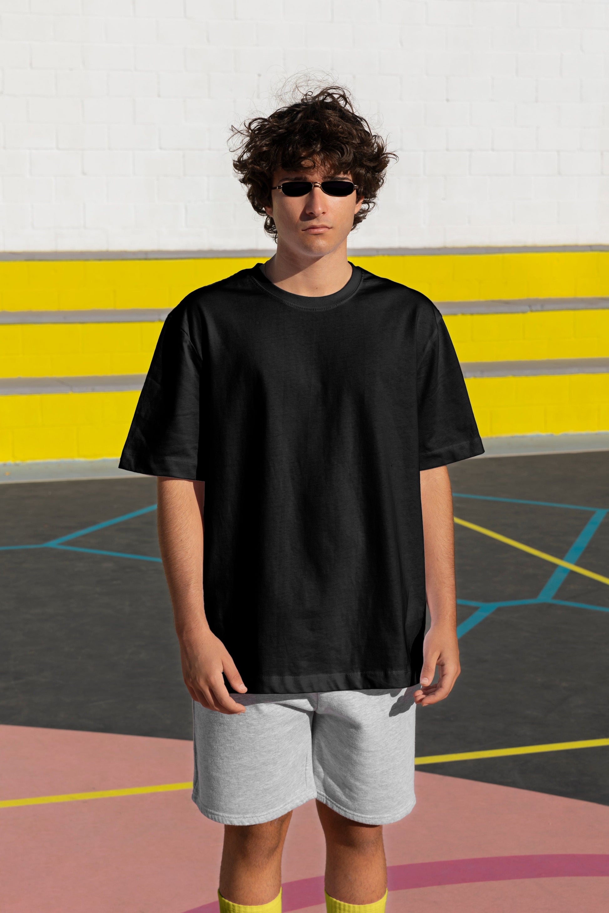 Men's solid half sleeve oversized tshirt - Frabica