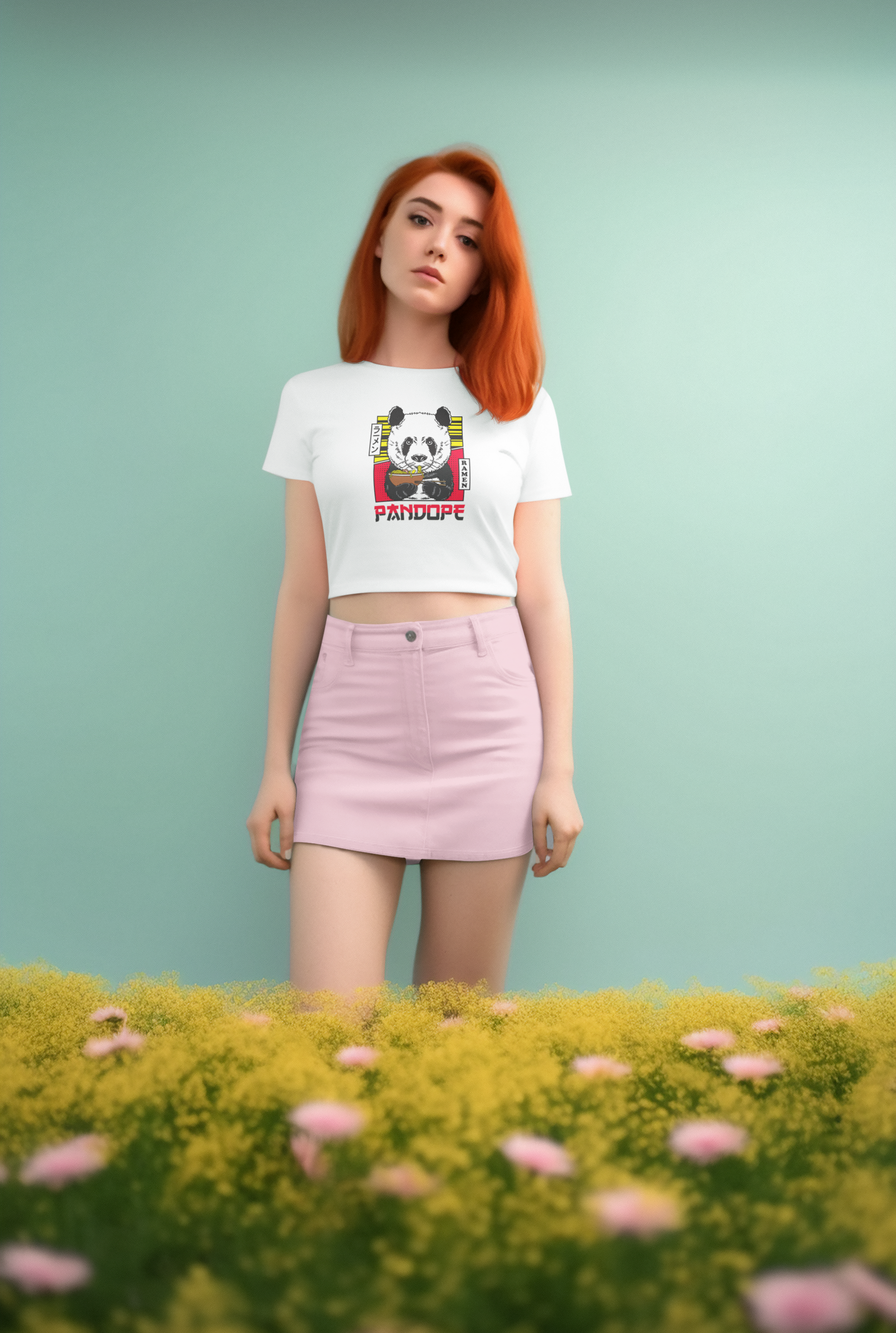 Panda Dope Women Printed Crop Top - Frabica