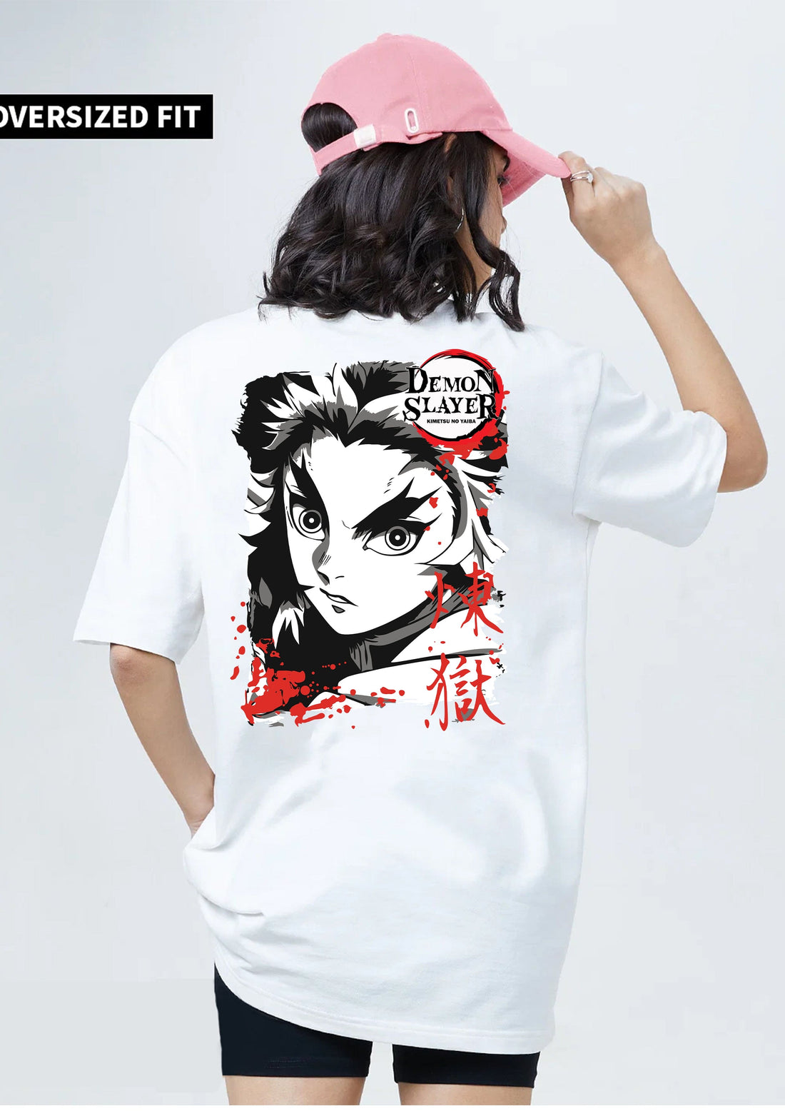 oversized anime printed t shirt