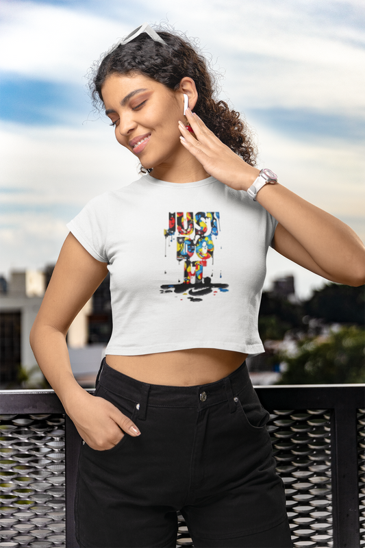 Just Do It Women Printed Crop Top - Frabica